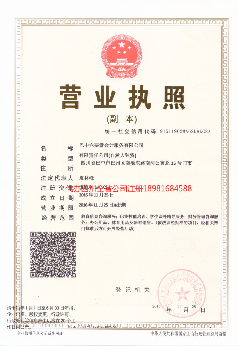 通化通化六要素会计服务有限公司